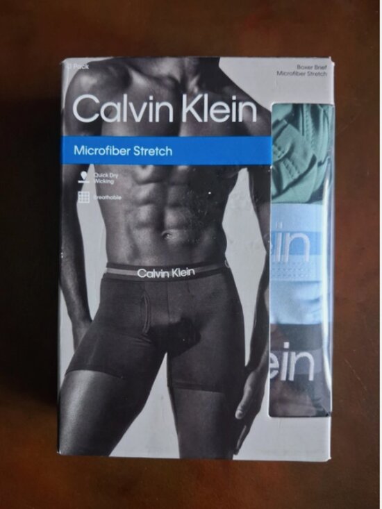 Calvin Klein Other - Calvin Klein Mens Boxer Briefs size L Microfiber Stretch 3-Pack Logo Waistband